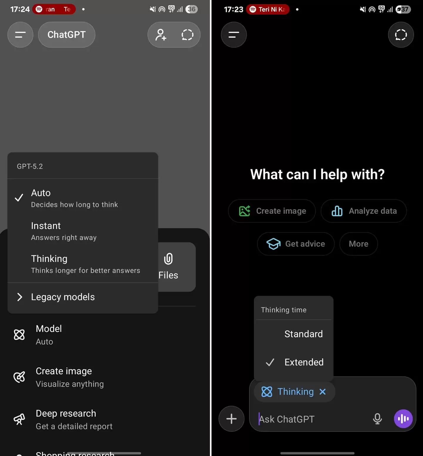 OpenAI 更新手机版 ChatGPT,现支持手动调节 AI“思考深度”