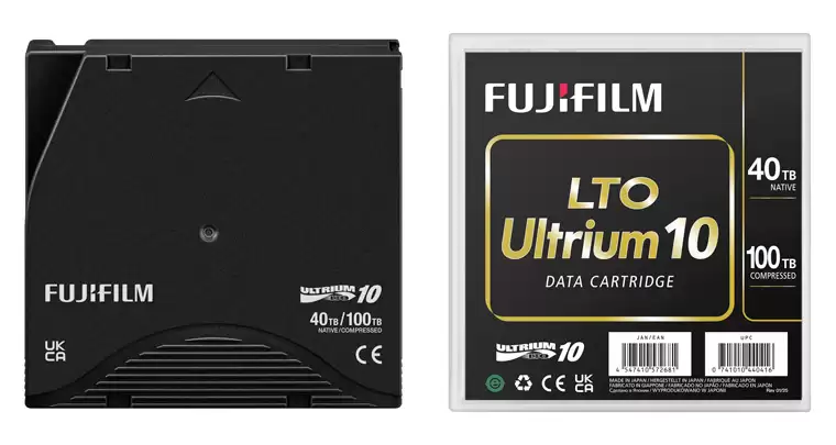 富士胶片推出 LTO Ultrium 10 (40TB) 磁带：最多存储 100TB 数据，温湿耐受增强