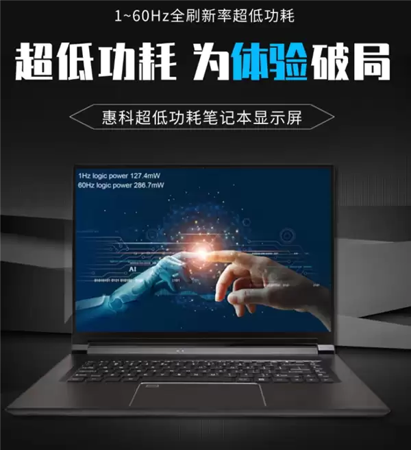 屏幕接近零功耗！HKC惠科发布1-60Hz超低功耗面板：惊人的0.13W