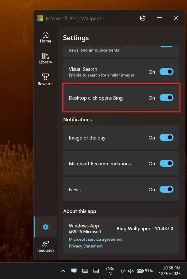 Win11 用户反馈微软 Bing 壁纸应用“小动作”,点下桌面自动跳转必应网站