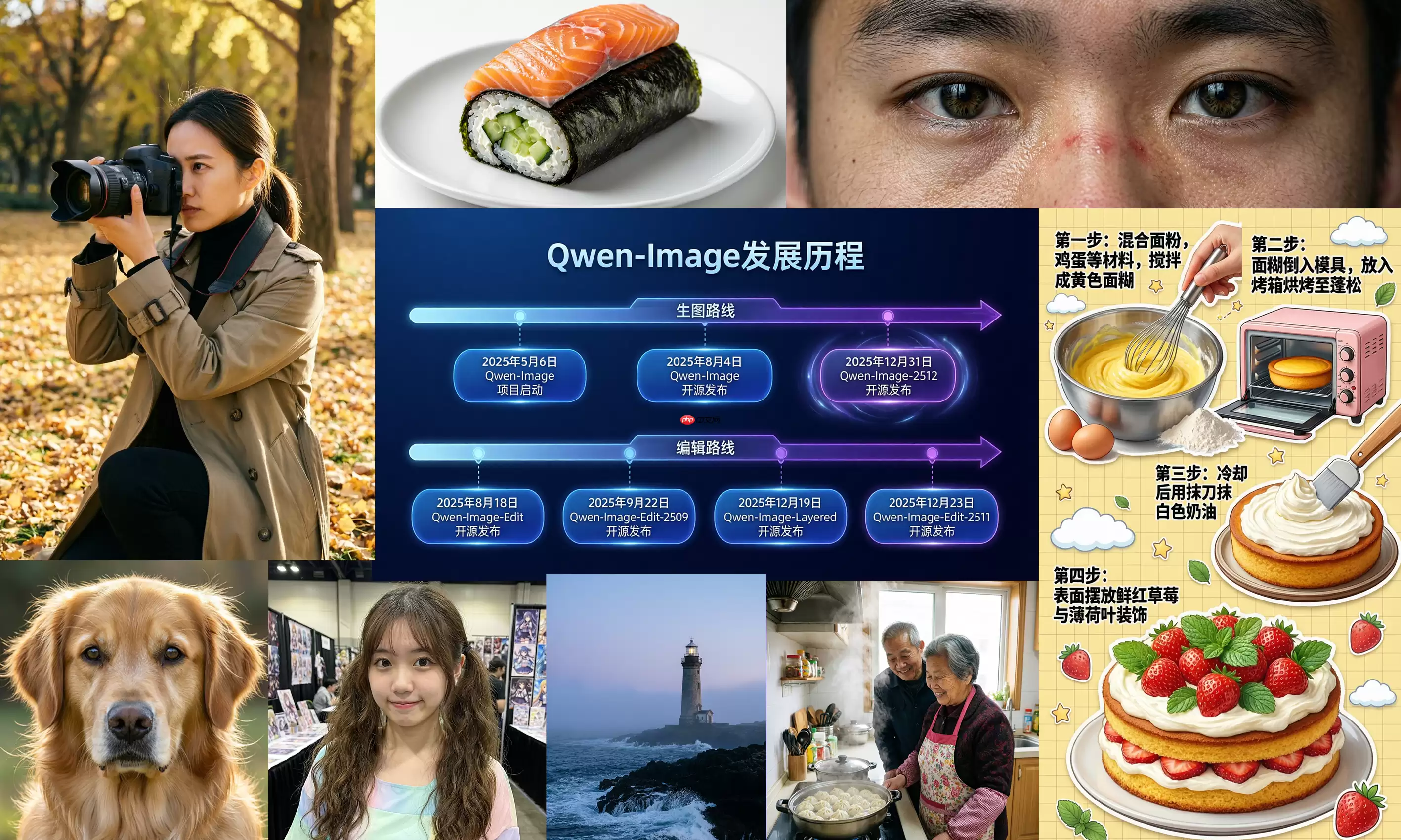 Qwen-Image-2512 正式开源发布：更真实的人物质感、更细腻的自然纹理、更复杂的文字渲染