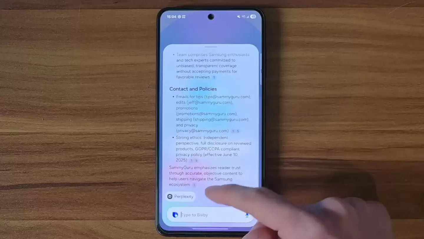 三星 One UI 8.5 系统 Bixby 完全体曝光：搭载 Perplexity AI，有望集成 Here 地图、X 平台等