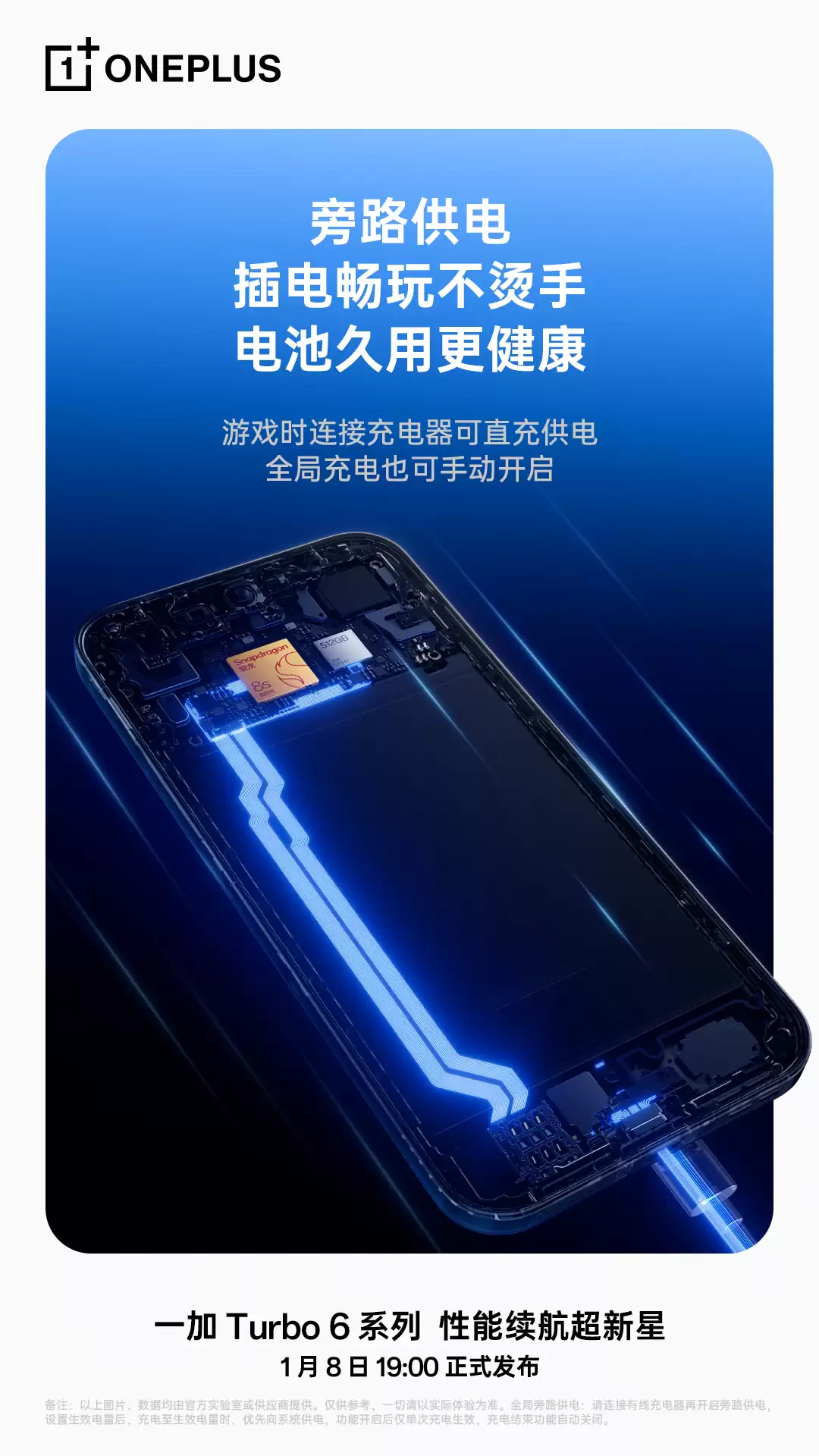 充电 10 分钟连刷短视频 4 小时，一加 Turbo 6 系列手机支持 80W 超级闪充、“旁路供电”功能