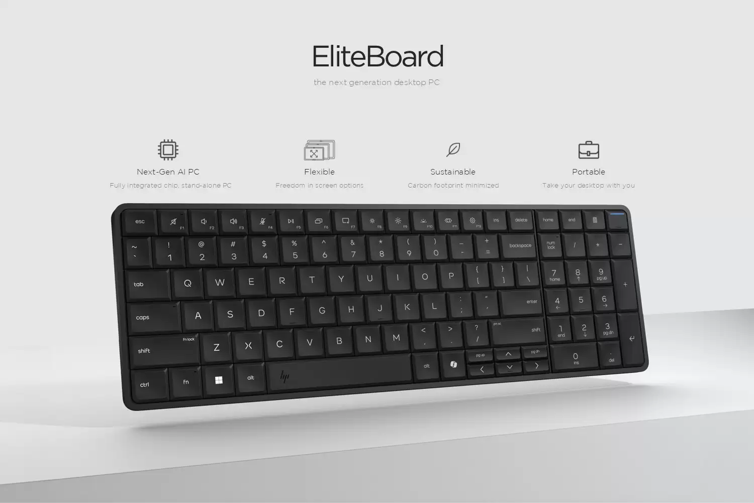 键盘 AI PC,惠普 HP EliteBoard G1a 即将登场