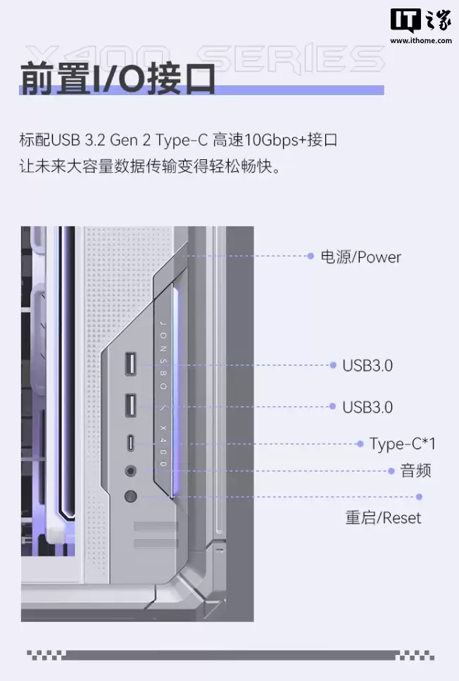 乔思伯 X400 WHITE 机箱上市:分舱式海景房 + 外骨骼框架结构、支持背插主板,649 元