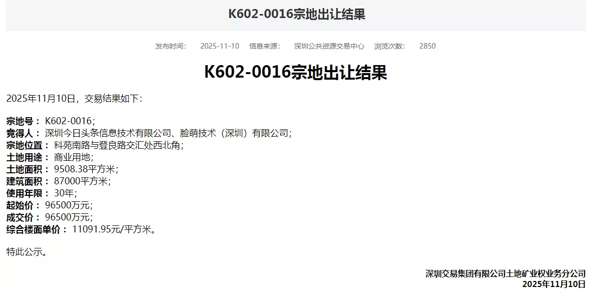 抖音第二总部开工建设,落地深圳