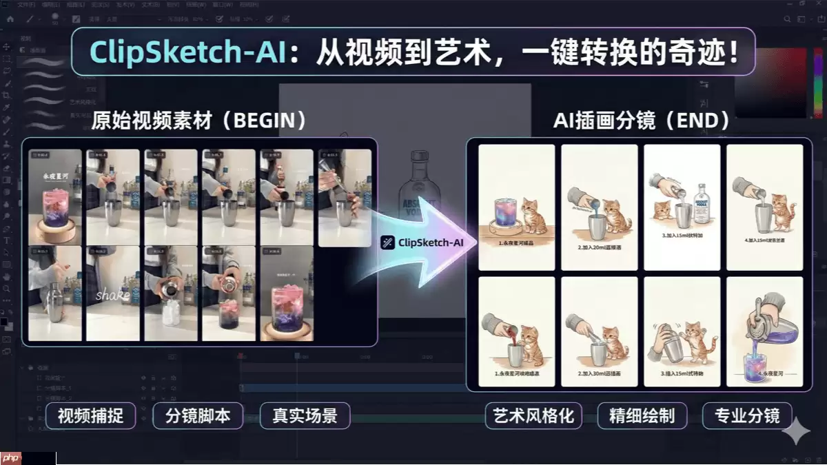 ClipSketch AI— 开源AI内容创作工具，自动提取视频关键帧