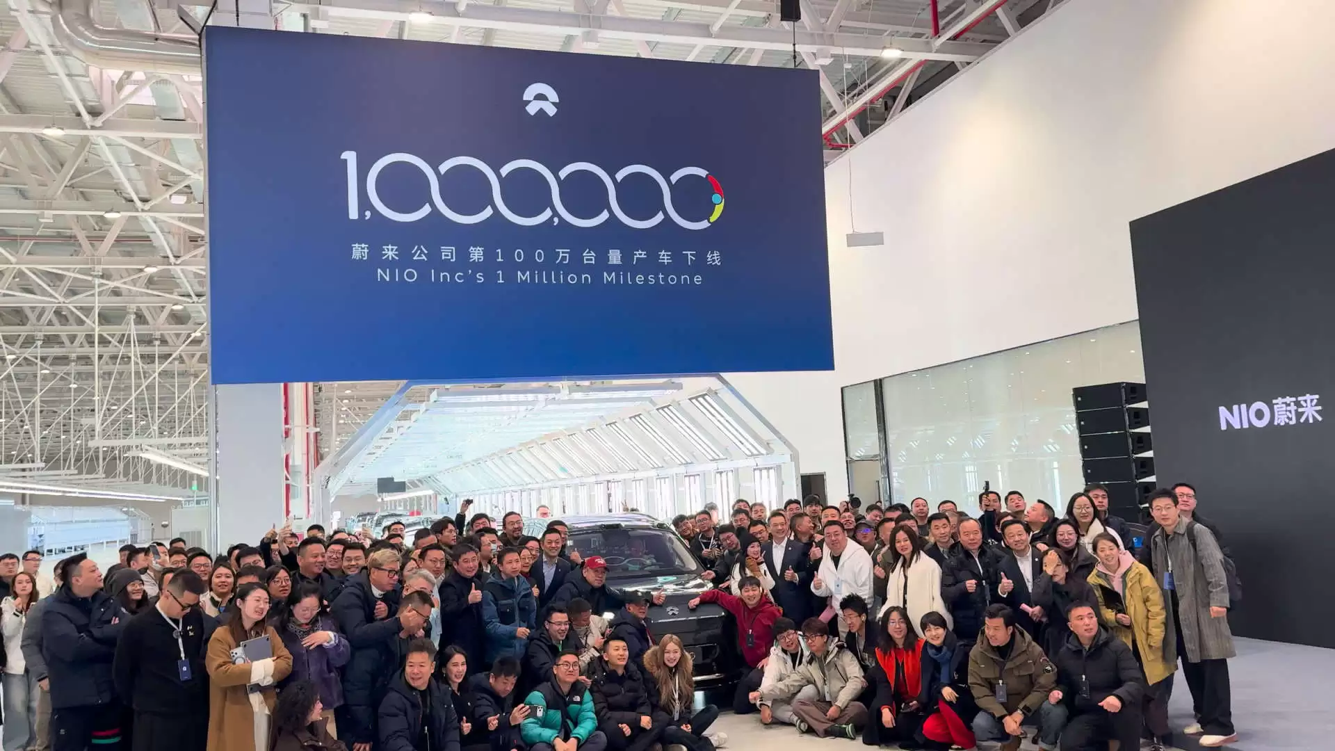 蔚来宣布第 100 万台量产车下线:从 ES8 到全新 ES8,用时 8 年