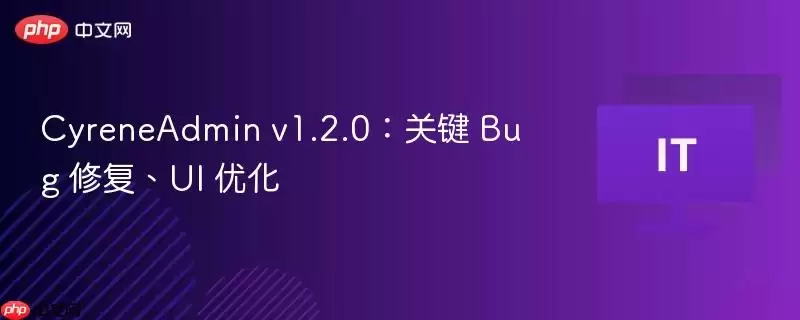 CyreneAdmin v1.2.0：关键 Bug 修复、UI 优化