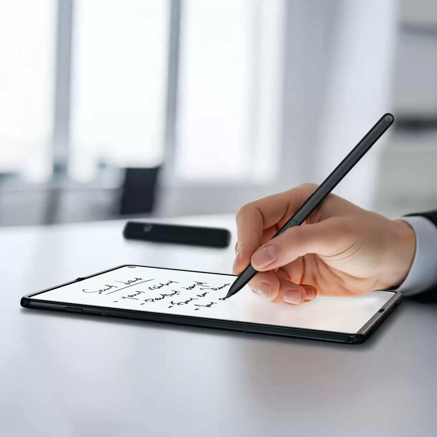 摩托罗拉首款大折叠手机Razr Fold渲染图曝光，支持手写笔