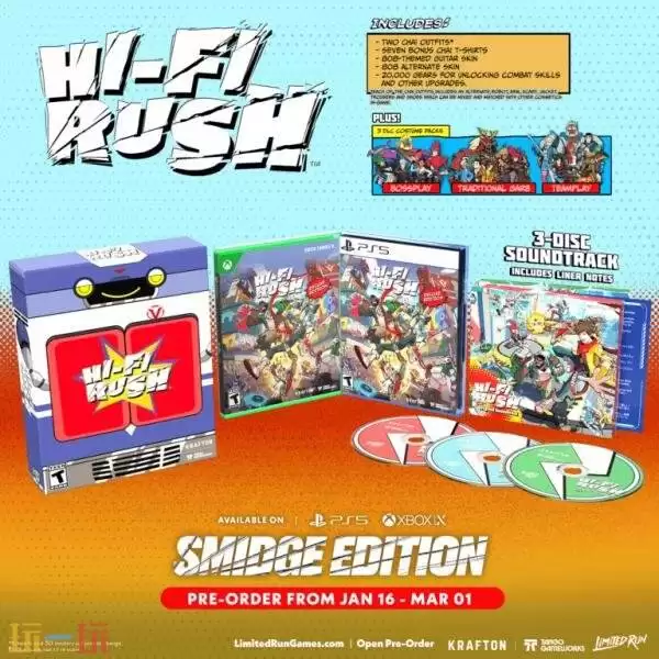 动作游戏《Hi-Fi RUSH》实体版将于1月16日开启预售