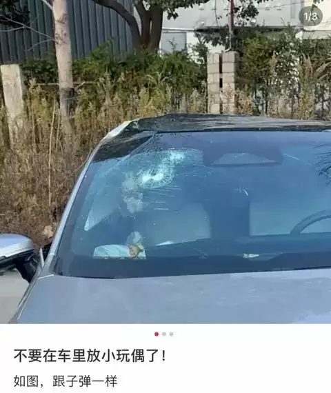 车内装饰暗藏隐患，小玩偶竟致玻璃破裂” ></p><p style=