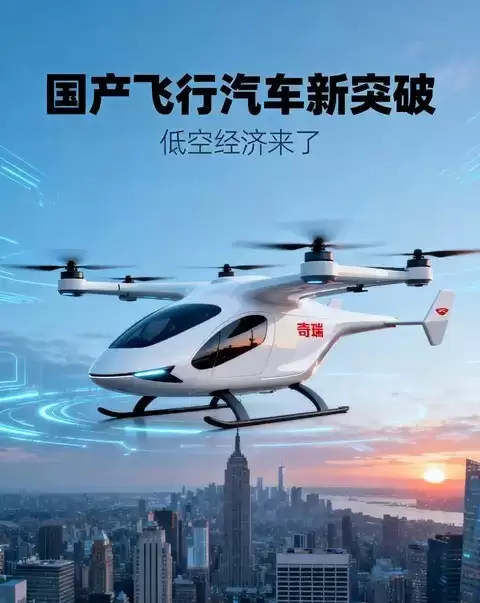 奇瑞推垂直起降飞行器专利,打造开车+飞行新模式