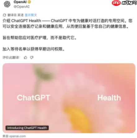 OpenAI 推出 ChatGPT Health 功能