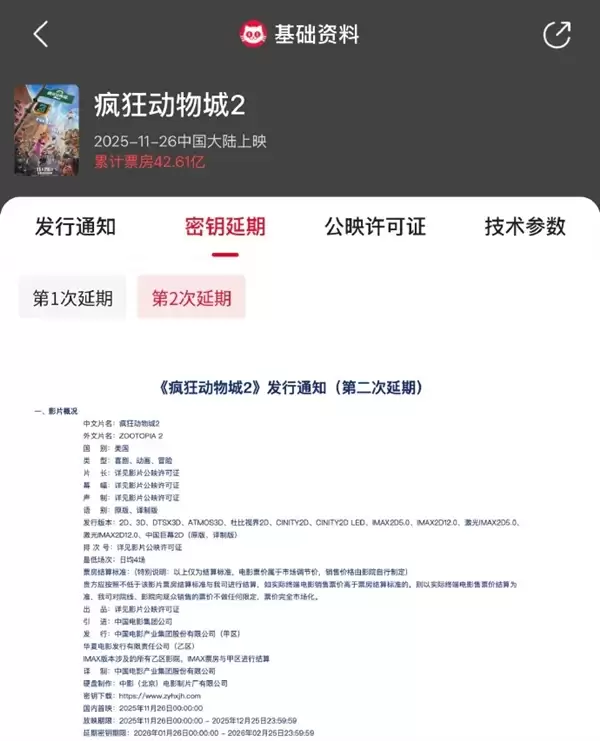 票房第一进口片 《疯狂动物城2》延长上映至2月25日 
