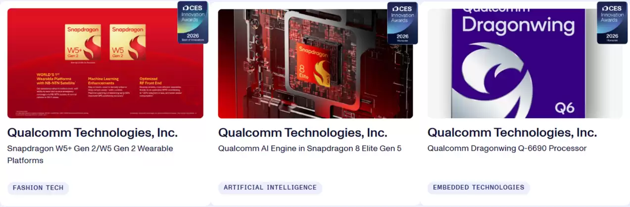 智能手表也能发卫星短信了，高通可穿戴芯片新平台获CES创新奖最高奖项