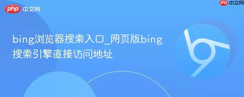 bing浏览器搜索入口_网页版bing搜索引擎直接访问地址