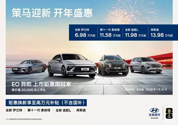 北京现代开年大促:多款车型降价+万元补贴