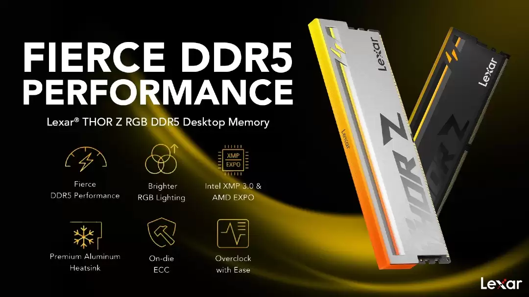 雷克沙推出32GB THOR Z RGB 内存套装：6000 MT/s