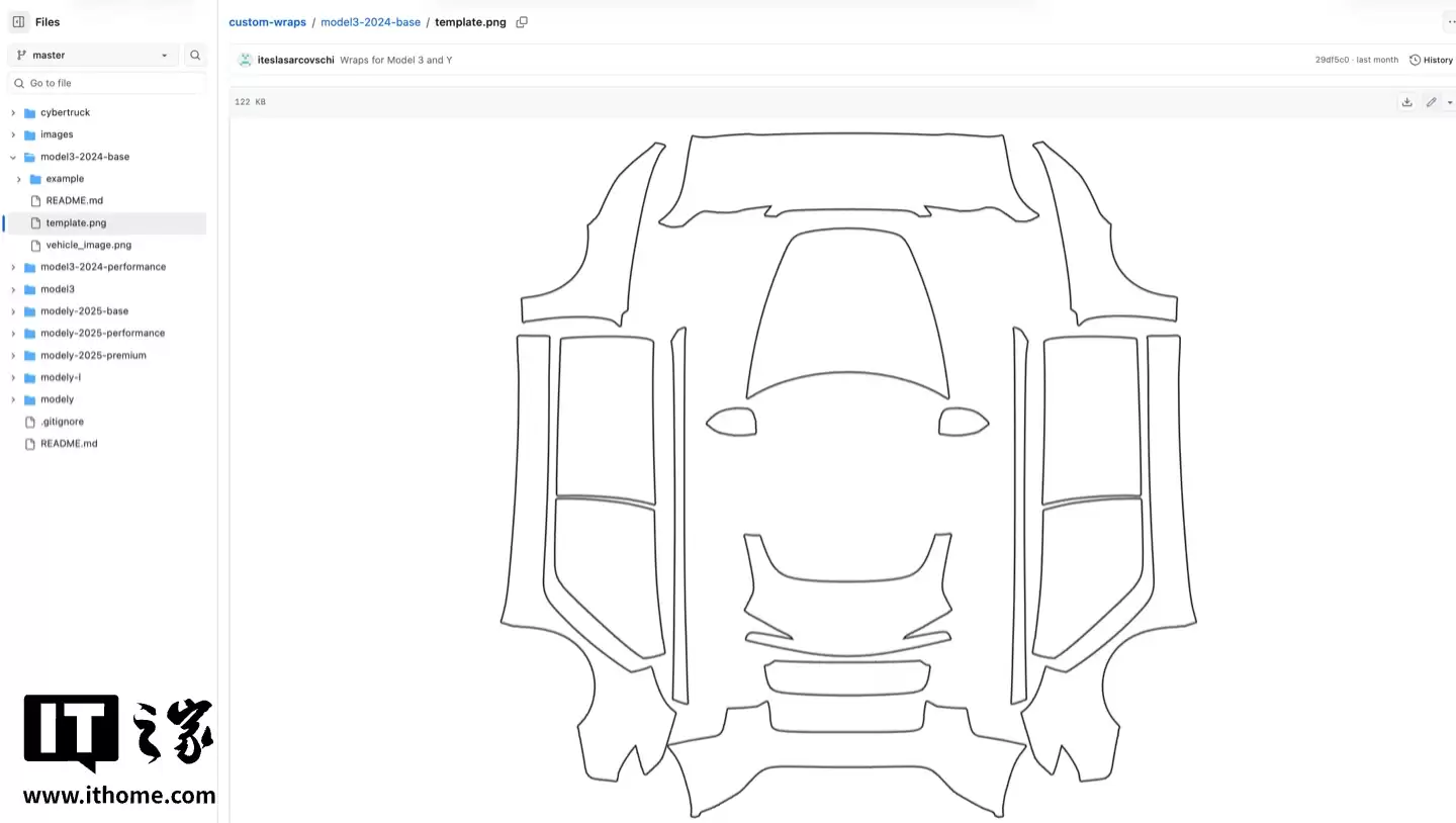 特斯拉官方上线 Model S/3/X/Y 全系车型车衣模板,助力车主打造“痛车”