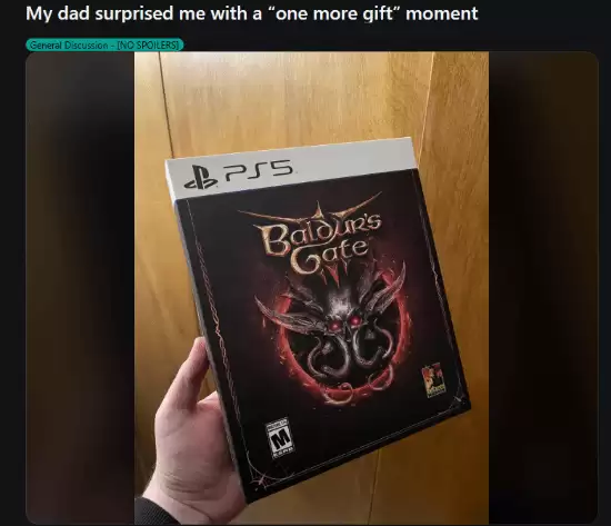 父爱如灯，迟来圣诞礼点亮博德之门3冒险梦