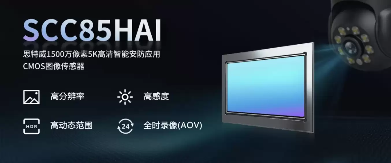 思特威发布5K高清图像传感器SCC85HAI，赋能智能安防