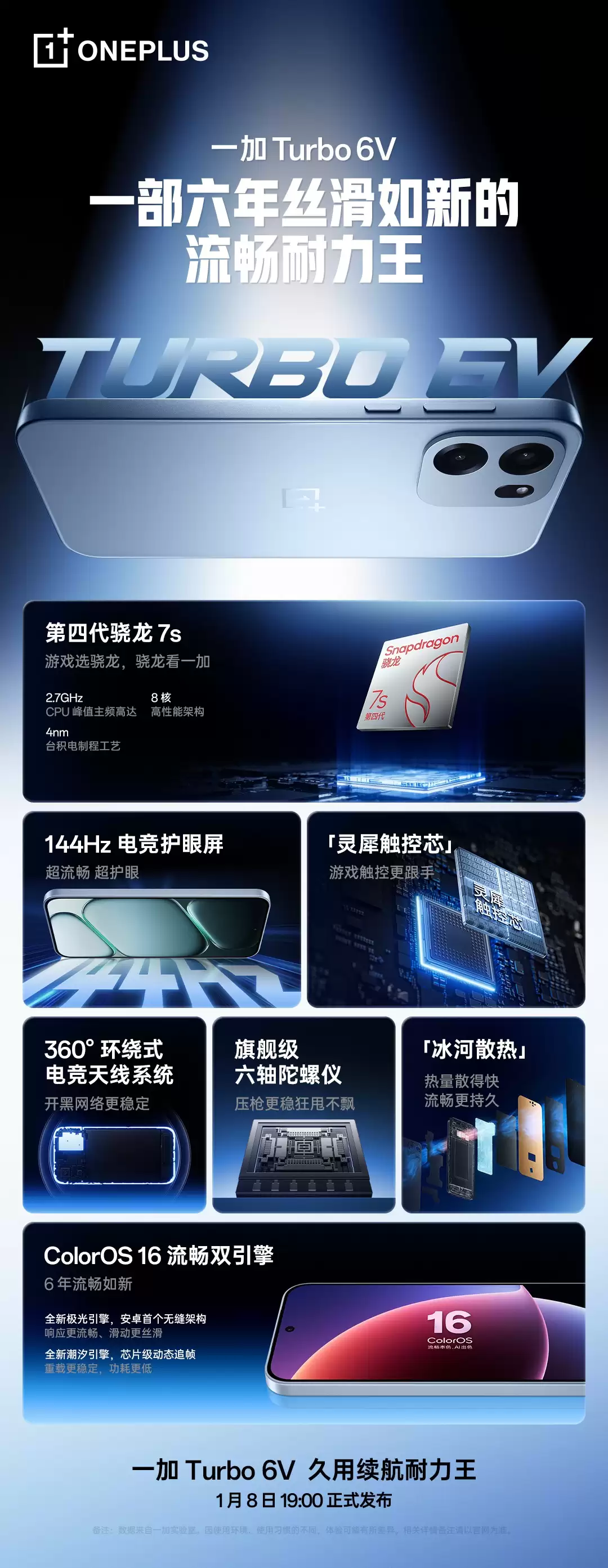 一加Turbo 6系列来了!骁龙8系芯片+9000mAh大电池强势来袭