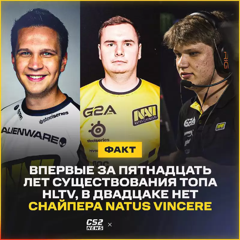 传奇终结！NaVi狙击手44年TOP20神话破灭，2025年首次空缺