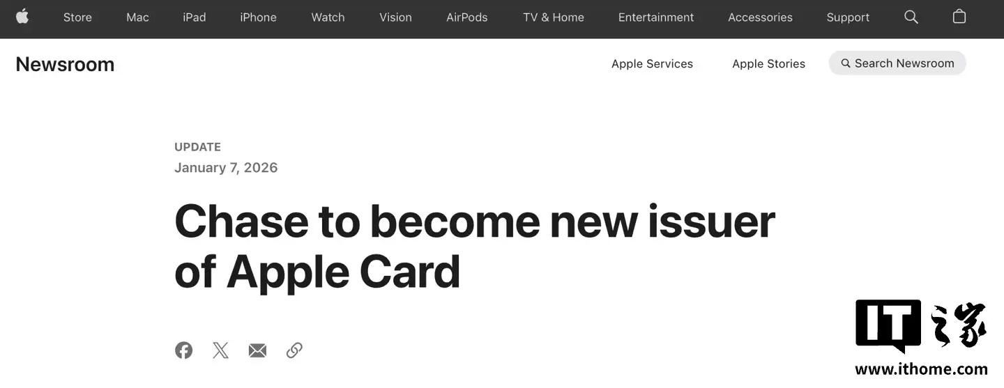 美国最大银行摩根大通正式接替高盛，成为苹果 Apple Card 发卡机构