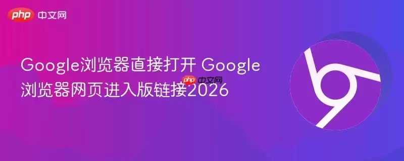 Google浏览器直接打开 Google浏览器网页进入版链接2026