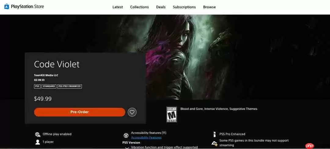 《Code Violet》评分只有4分 被网友戏称最烂PS5独占