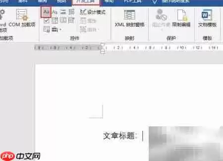 Word2016文本控件样式设置