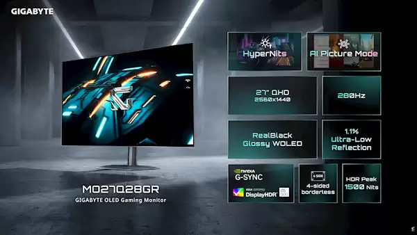 技嘉发布4款OLED显示器:4K、360Hz、带鱼屏全都有