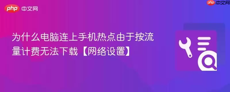 为什么电脑连上手机热点由于按流量计费无法下载【网络设置】