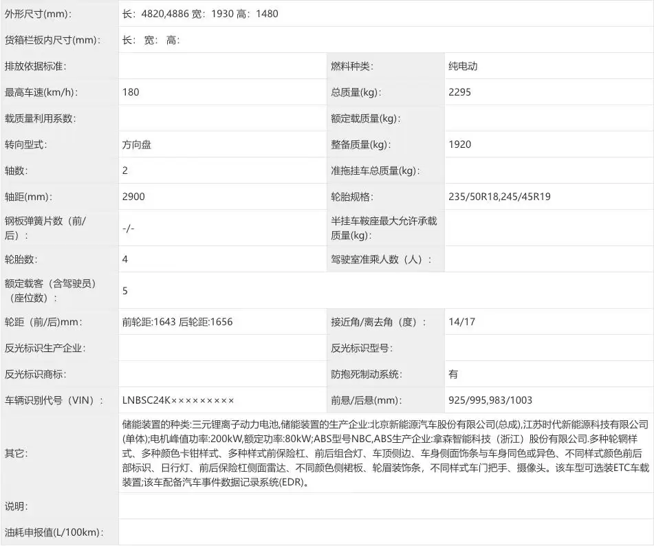 新款极狐阿尔法S5 申报：新增增程版，外观细节调整