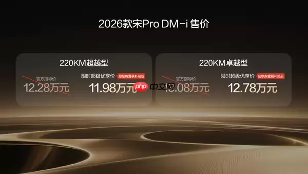 2026款宋Pro DM-i 220公里长续航发布 限时11.98万元起