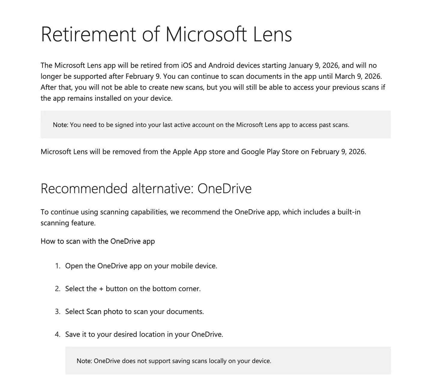 微软确认文档扫描应用 Microsoft Lens 寿终正寝,2月9日后告别应用商店