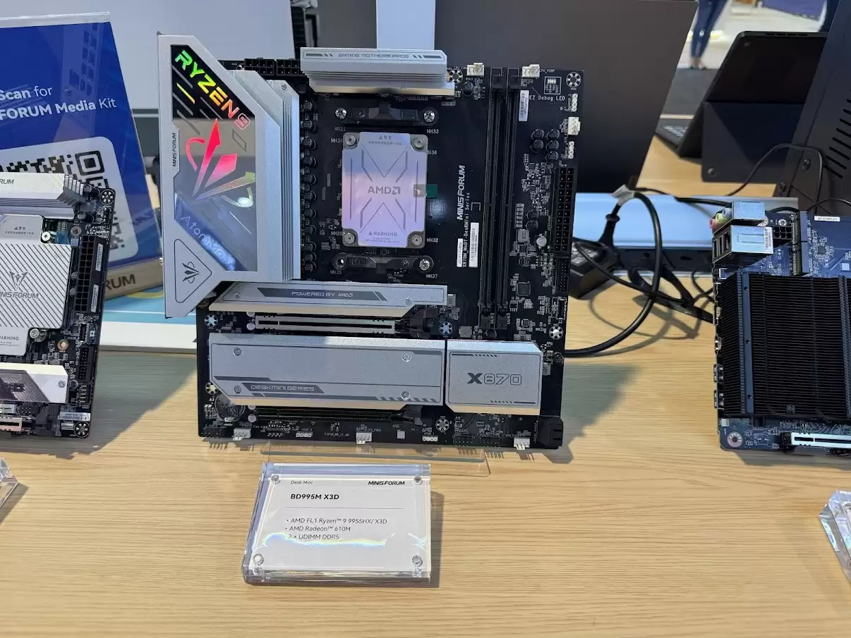 铭凡展示 BD995M 系列主板:X870 芯片组,可选板载 9955HX3D 处理器