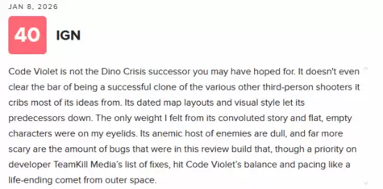 Code Violet媒体均分40分玩家差评,PS5独占恐怖游戏遇冷