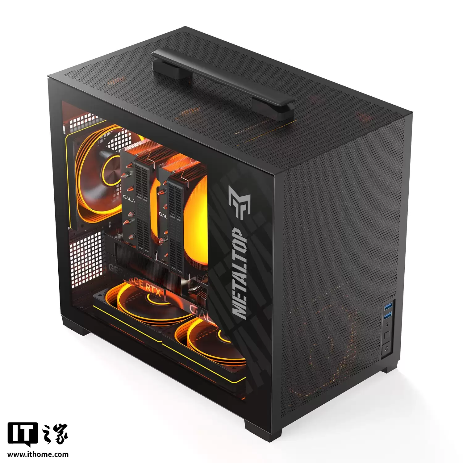 影驰上架金属大师 T240 机箱：提供便携加固提手、支持 178mm 风冷 / 240mm 水冷，189 元