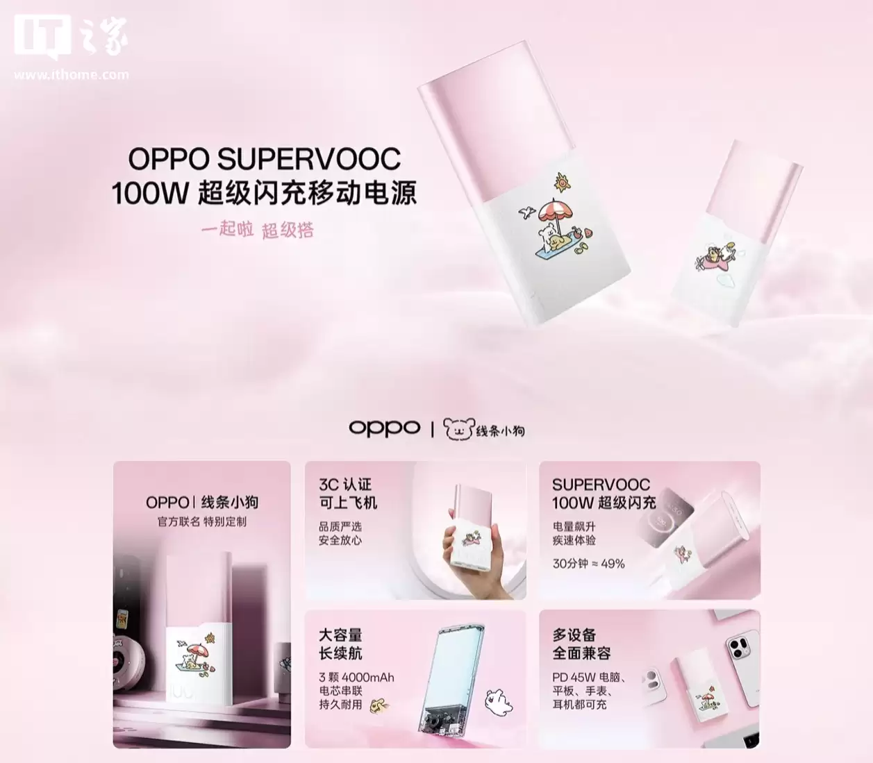 OPPO 马年限定配件 100W 超级闪充移动电源亮相：限定外观、可上飞机，249 元