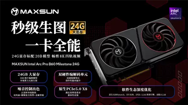 超大显存秒生图!影驰Intel Arc Pro B60系列显卡6499元起