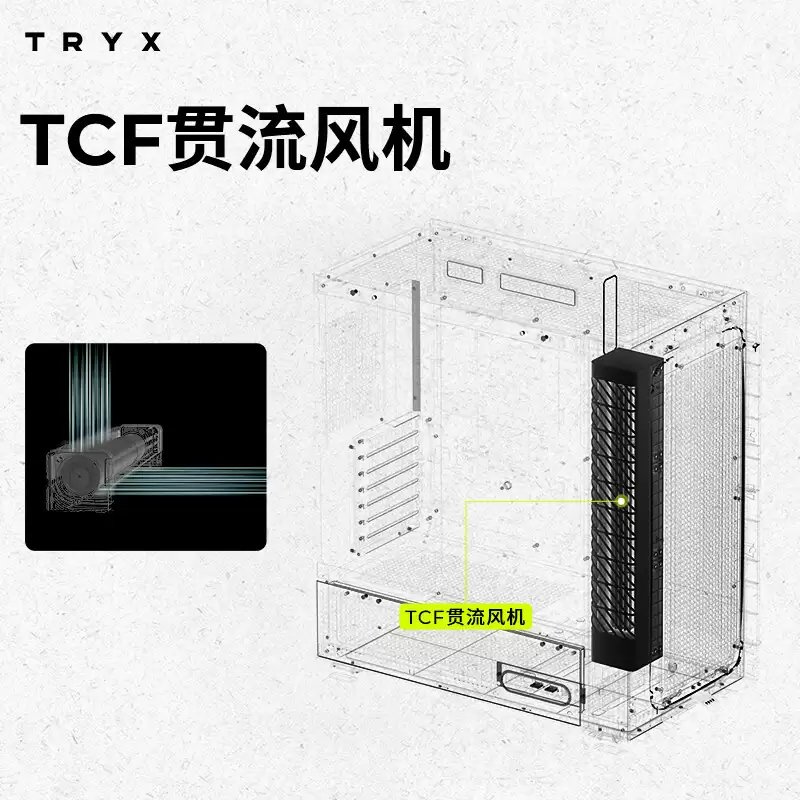 TRYX 推出 F50 中塔 ATX 机箱:编织布艺面板 + 贯流风机,可选黑 / 白 / 粉配色