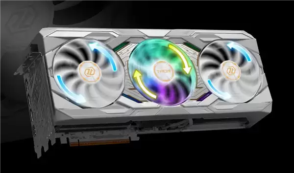 华擎发布RX 9070 XT太极白色版:自带屏幕、16针供电接口