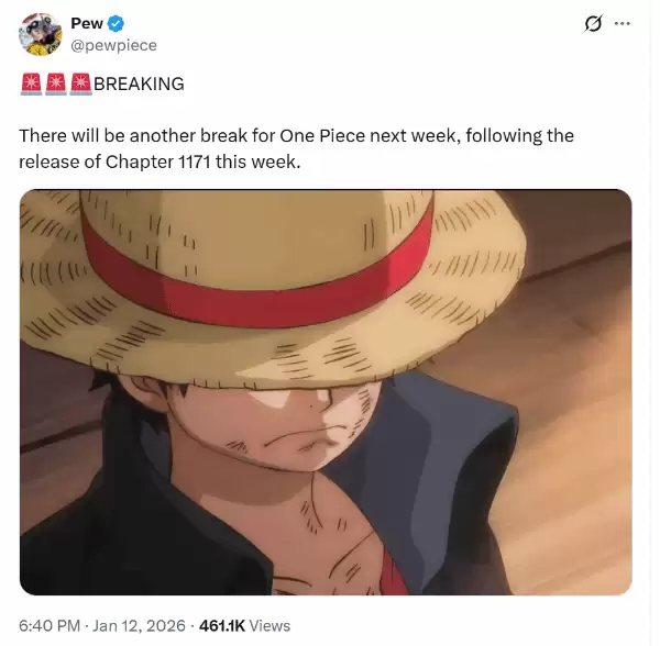 海贼王1171话后再度休刊，尾田荣一郎个人安排引粉丝担忧