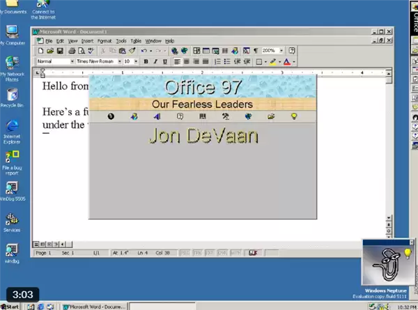 尘封30年的秘密解开!Office 97古董级彩蛋首次被发现