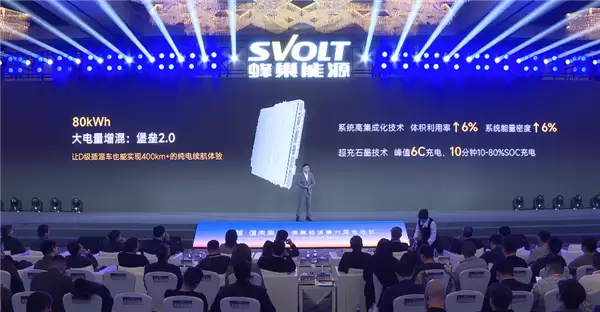 蜂巢能源发布80kWh堡垒2.0电池，支持400km续航与10分钟快充
