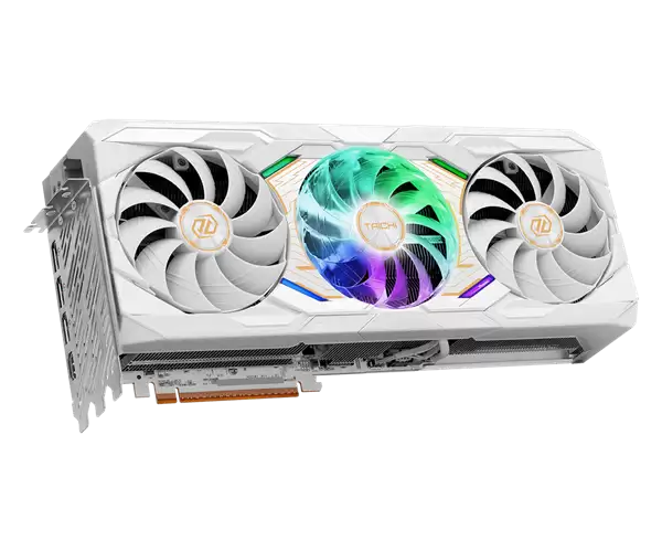 华擎发布RX 9070 XT太极白色版:自带屏幕、16针供电接口