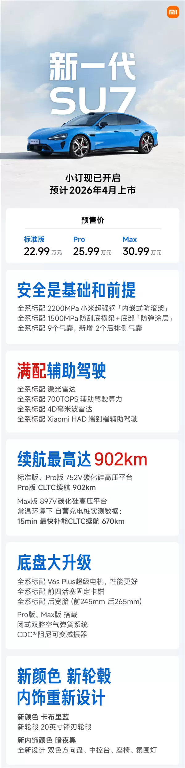 小米回应新一代SU7涨价：配置升级巨大！物超所值