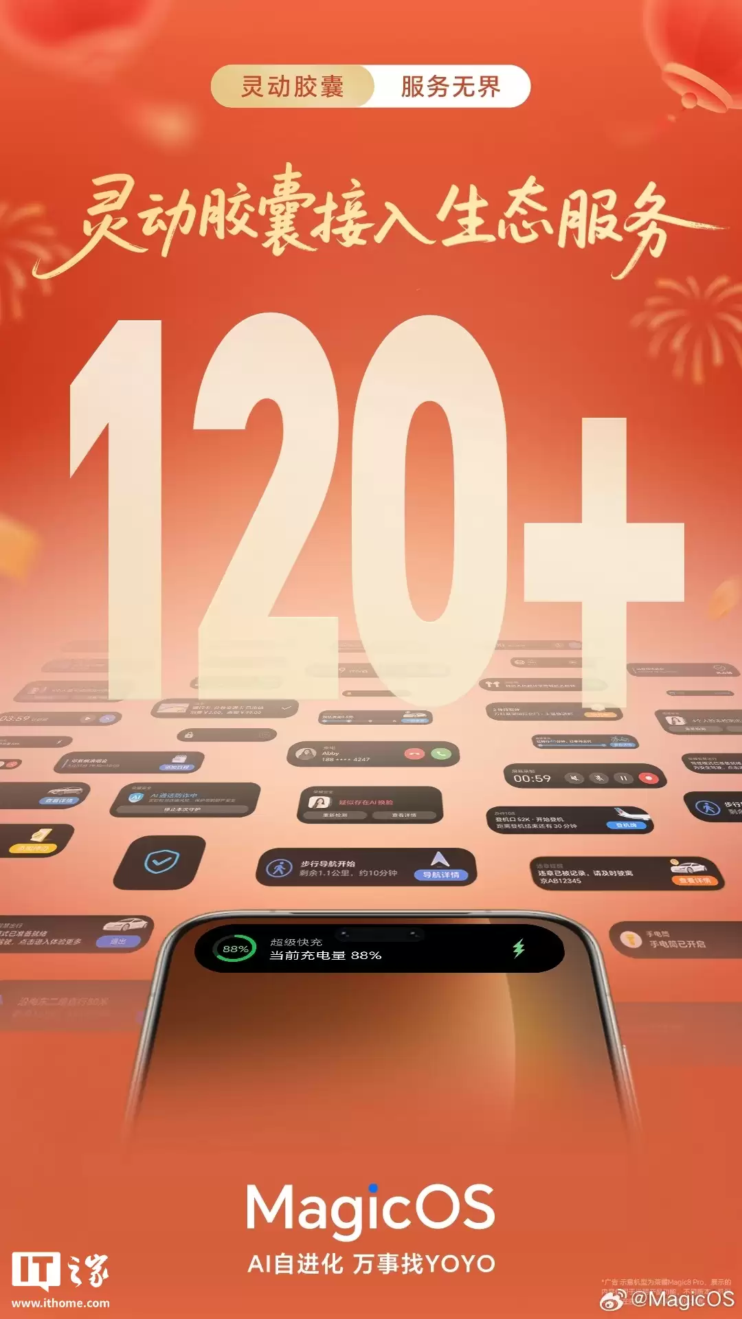 荣耀官宣里程碑 +1：灵动胶囊生态突破 120+ 服务，累计响应 250+ 亿次